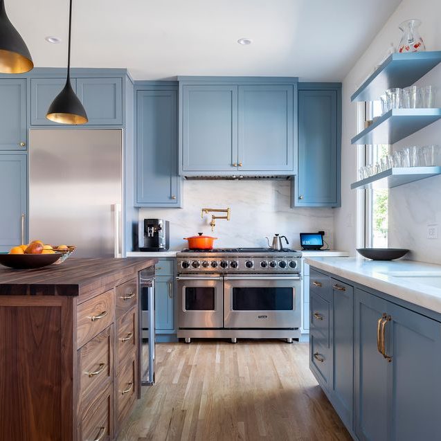 Blue Kitchen Cabinet - East Bay painter